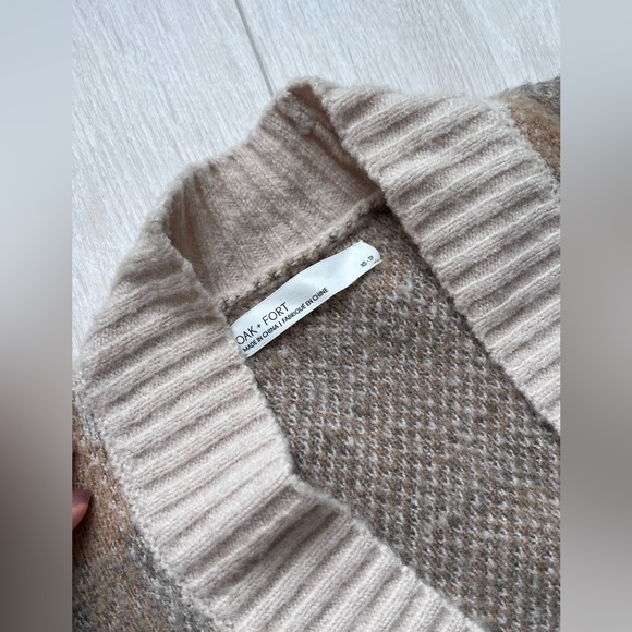 OAK + FORT Fuzzy Oversized Plaid Cardigan - Picture 8 of 8